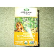 organic india tulsi ashwagandha herbal supplement 18 bags damaged box