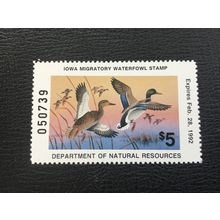 ICOLLECTZONE US Iowa 1991 #20 Duck Stamp XF NH