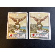 ICOLLECTZONE Italy 1920’s Red Cross Stamps Eagle VF hinged fresh