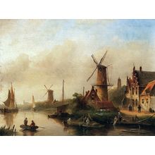 Spohler Johannes-Mills_and_Canal_2 Poster Canvas Movie Film Print A0 A1 A2 A3 A4