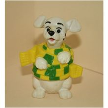 1996 McDonalds Disney's 101 Dalmatians Dog Wrapped in Green & Yellow Scarf