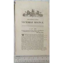 1842 Act of Parliament: payment of Out-Pensioners of Chelsea Hospital