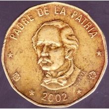 2002 Dominican Republic 1 Peso Coin