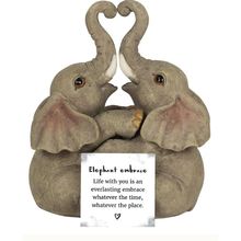 Elephant Embrace Elephant Couple Ornament