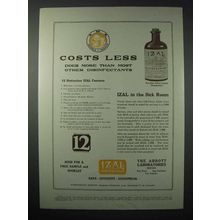 1923 Abbott Laboratories IZAL Disinfectant Ad - Costs