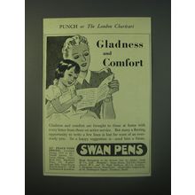 1940 Swan Pens Ad - Gladness and comfort