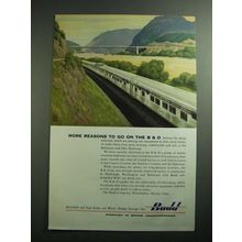 1954 Budd Rail Cars Ad - More Reasons to go on the B&O