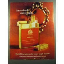 1969 Dunhill International Cigarettes Advertisement - acknowledged