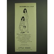 1968 Little Women LANZ Granny Gowns Ad - Mothers and daughters adore lounging