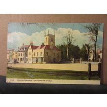 STOCKS & CHURCH, STOW-ON-THE-WOLD GLOUCESTERSHIRE unused postcard by Photochrom=