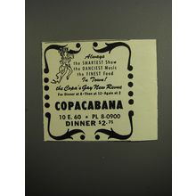 1952 Copacabana Club Ad - Always the smartest show the danciest music
