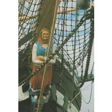 Waxwork Lady On Ship Mast of Die Seute Deern German Postcard