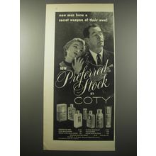 1955 Coty Preferred Stock Cologne Advertisement - Now men have a secret weapon