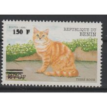 Bénin 2000 Mi. 1304 Chat Katze Cat Gatto faune Fauna surchargé overprint MNH