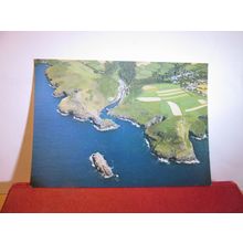 AERIAL VIEW, THE HARBOUR BOSCASTLE, CORNWALL unused postcard dated April 1984 =