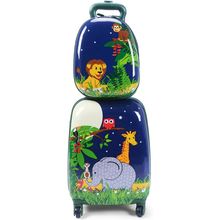 HONEY JOY Kids Luggage, 12" Toddler Backpack & 16" Travel Suitcase with Wheels,