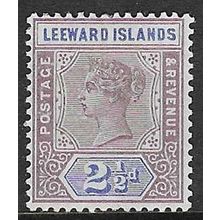 LEEWARD ISLAND 1890 QV WATERMARK CROWN CA 2½d MINT HINGED SG3