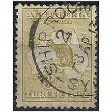 Australia 1915 SG37 3d Yellow-Olive Fine Used. .