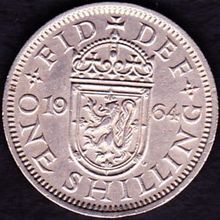 1964 Great Britain 1 Shilling Coin Scottish