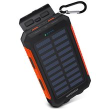 Solar 10000mAh Power Bank[ Black/Orange ]