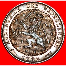 RAMPANT LION: NETHERLANDS ★ 1 CENT 1883! MINT LUSTER! LOW START★NO RESERVE!