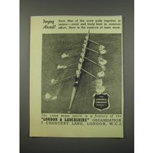 1949 London & Lancashire Insurance Ad - Forging Ahead!