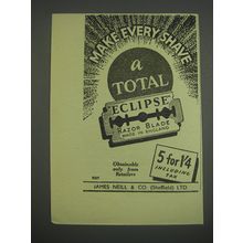 1949 Eclipse Razor Blade Ad - Make every shave.. A Total Eclipse