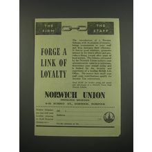 1949 Norwich Union Insurance Ad - Forge a link of loyalty