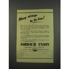1949 Norwich Union Insurance Ad - Many strings to its bow
