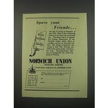 1949 Norwich Union Insurance Ad - Spare your friends