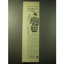 1948 S.E. Woods Highlander Coat Ad - Two-gifts-in-one for any outdoor type