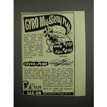 1952 Sax-On Gyro Mystery Plane and Skyro-Plane Advertisement