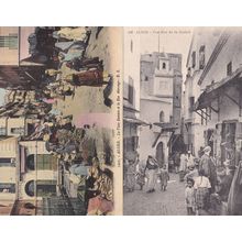 Alger Rue Morengo De La Casbah 2x Old Street Market Postcard s