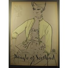 1959 Pringle of Scotland Fashion Ad - Pringle's cashmere evening cardigan