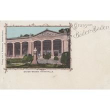 Gruss aus Baden-Baden Trinkhalle German Postcard