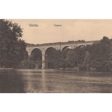 Gorlitz Viaduct Antique German Train Bridge Postcard