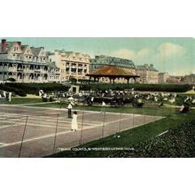 Tennis Courts Hove Sussex Antique Postcard