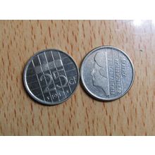 Netherlands 1987 25 Cents Coin