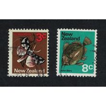 New Zealand Fish Moth Fauna 2v 1970 Canc SG#915-920