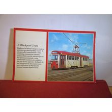 A BLACKPOOL TRAM used postcard by Text View 1985 pm =