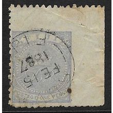 FIJI 1881-90 QV 1d PERF 10 USED SG39 PLUS WIDE MARGIN (CANCELLED 1887 )