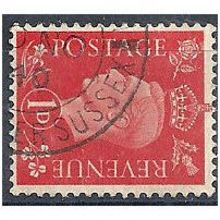 1937 SG463a 1d Scarlet Watermark Sideways Fine Used .