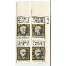 EDGAR LEE MASTERS 6 cent 4 stamp BLOCK ( 1970 )