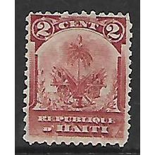 HAITI 1898 COAT OF ARMS 2c RED SG 49a FINE USED