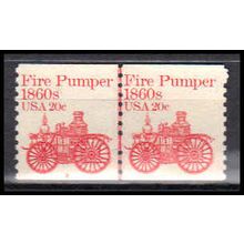 1908 20c Fire Pumper Fine MNH Dry Gum CNP Left 9 PA0549