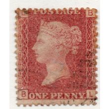 Sg43 1d red plate 177 FINE USED "B L" (reds)