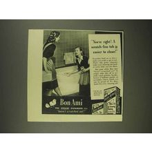 1946 Bon Ami Cleanser Ad - Scratch-Free Tub Easier