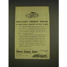 1955 Shaw Savill Line Ad - One-class tourist travel to South Africa, Australia