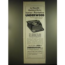 1932 Underwood Junior Portable typewriter Ad - in French - La nouvelle machine