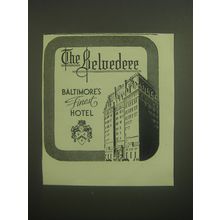 1945 The Belvedere Hotel, Baltimore Ad - Baltimore's Finest Hotel